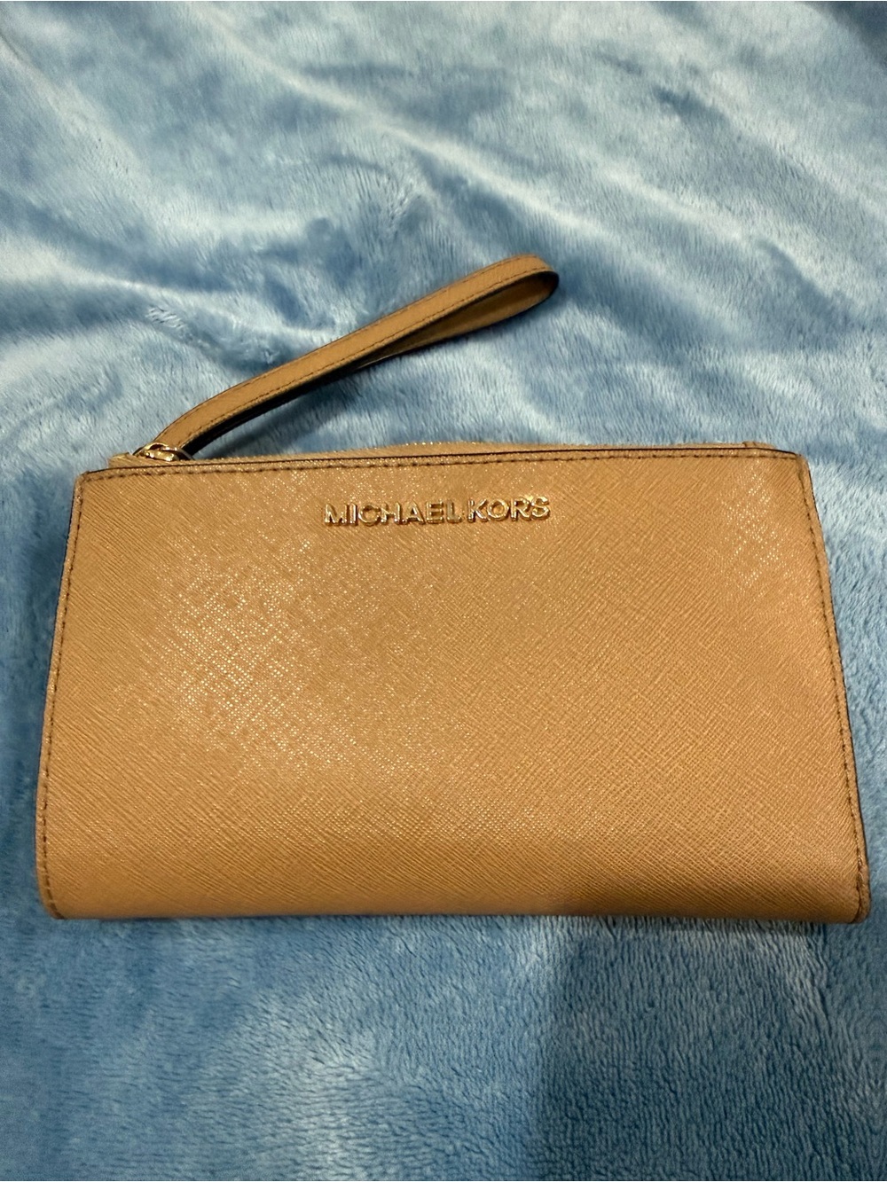 Michael Kors Camel Tan Saffiano Wristlet